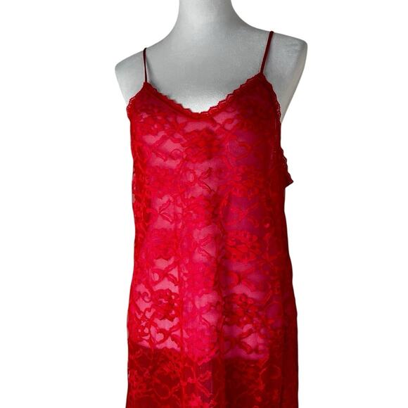 Vintage Red Lace Nightgown The International Boutique – Made in USA – Size 1X - Picture 4 of 11